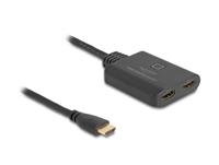 Delock 18645 HDMI Switch 2 x HDMI in naar 1 x HDMI uit 8K 60 Hz met geïntegreerde kabel 50cm