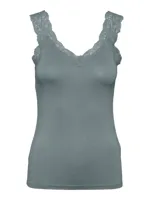Hemdje met kant - Lace Top - Barbera - Viscose kanten onderhemd - Singlet met brede bandjes - Zwart - Huidskleur - Wit - Lingerie top