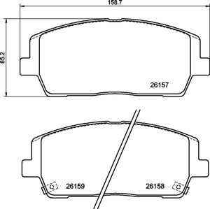 Remblokkenset, schijfrem BREMBO, u.a. fÃ¼r KIA, Hyundai