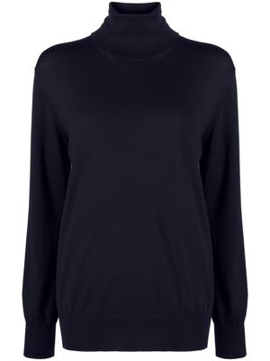 Jil Sander pull en laine à col roulé - Bleu