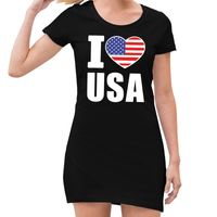 I love USA jurkje zwart voor dames XL (44)  -