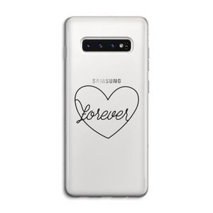 Forever heart black: Samsung Galaxy S10 4G Transparant Hoesje