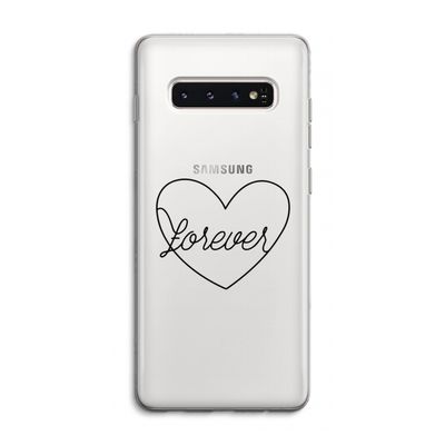Forever heart black: Samsung Galaxy S10 4G Transparant Hoesje