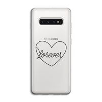 Forever heart black: Samsung Galaxy S10 4G Transparant Hoesje
