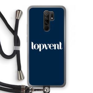 Topvent Navy: Xiaomi Redmi 9 Transparant Hoesje met koord