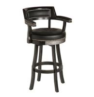 Harley-Davidson Bar & Shield Flames Barkruk Met Rugleuning En Vintage Zwarte Afwerking