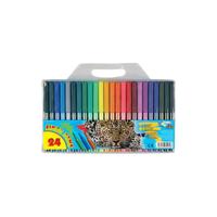 Viltstiften - 2x Set - 24-delig - gekleurd - plastic hoes - stiften - tekenstiften
