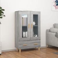 Hoge kast 70x31x115 cm bewerkt hout grijs sonoma eikenkleurig - thumbnail