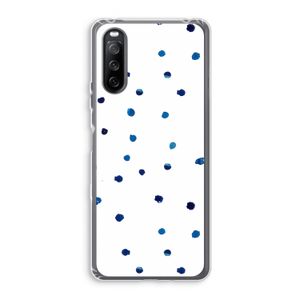 Blauwe stippen: Sony Xperia 10 III Transparant Hoesje