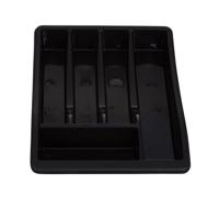 Bestekbak/keuken organizer - 5-vaks - Zwart - 30 x 38 x 6 cm - thumbnail