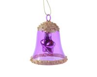 Klok glas l6.2b6.2h7.5 cm violet kerst Decoris - Decoris