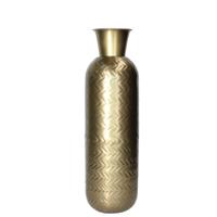 Bloemenvaas Antique Dorado - goud - bewerkt metaal - D15 x H46 cm - flessenhals model Bloemenvaas Antique Dorado - goud - bewerkt metaal - D15 x H46 cm - flessenhals model