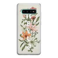 Hello bloemen: Samsung Galaxy S10 Plus Transparant Hoesje