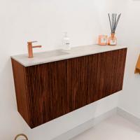Toiletmeubel Mondiaz Joya Dlux | 90 cm | Meubelkleur Ruby | Faye wastafel Ostra Wasbak Links | 1 kraangat