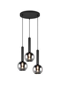 Trio 3-lichts hanglamp Clayton zwart 310390332