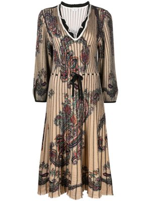 ETRO robe mi-longue à motif cachemire - Tons neutres