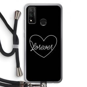 Forever heart black: Huawei P Smart (2020) Transparant Hoesje met koord