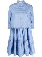 Fabiana Filippi robe-chemise en coton à volants superposés - Bleu