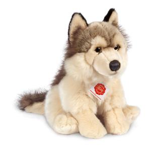 Knuffeldier Wolf - zachte pluche stof - premium kwaliteit knuffels - grijs/wit - 29 cm