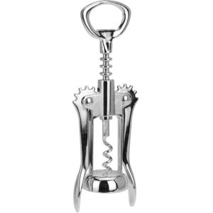 Zilveren wijnflesopener/kurkentrekker 20 cm
