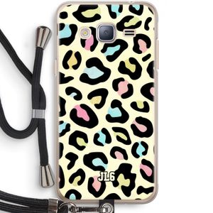 Leopard pattern: Samsung Galaxy J3 (2016) Transparant Hoesje met koord