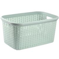 Plasticforte Wasmand - 3x - 35 liter - rotan - mintgroen - kunststof - 53 x 36 x 26 cm