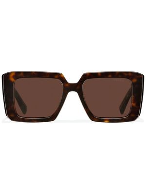 Prada Eyewear lunettes de soleil Symbole à monture oversize - Marron