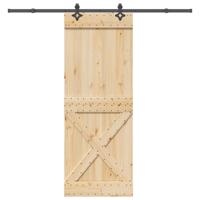 Schuifdeur met beslag 85x210 cm massief grenenhout