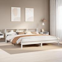 Bedframe zonder matras massief grenenhout wit 200x200 cm