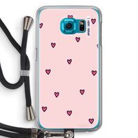 Hartjes: Samsung Galaxy S6 Transparant Hoesje met koord