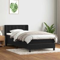 Boxspring met matras fluweel zwart 90x210 cm