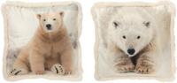 Kussen ijsbeer polyester wit/beige s 40x40x15 cm 1 stuk Jolipa - Hortus