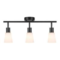Plafond of wandspot zwart met 3 glazen kappen Nordlux Cole
