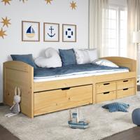 Slaapbank met 5 lades IRUN 90x200 cm massief grenenhout Slaapbank met 5 lades IRUN 90x200 cm massief grenenhout