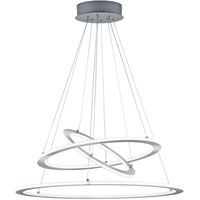 LED Hanglamp - Trion Duban - 75W - Warm Wit 3000K - Dimbaar - Rond - Mat Nikkel - Aluminium - thumbnail