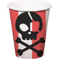 Bekertjes Pirate Party Doodshoofd 250ml (8st)