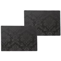 10x stuks stevige luxe Tafel placemats Amatista zwart 30 x 43 cm