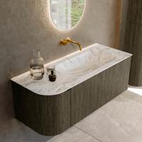 Badmeubel Mondiaz Kurve-Dlux | 115 cm cm | Meubelkleur Shadow | Wastafelkleur Glace | Solid surface | Wasbak rechter zijde spoelbak | Zonder kraangat(en) Badmeubel Mondiaz Kurve-Dlux | 115 cm cm | Meubelkleur Shadow | Wastafelkleur Glace | Solid surface | Wasbak rechter zijde spoelbak | Zonder kraangat(en)