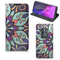 Motorola One Zoom Smart Cover Purple Flower