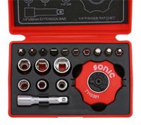 Dop en bitdopset 1/4", met schotelratel 19-dlg. 101901
