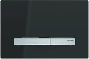 Geberit Sigma 50 bedieningspaneel glans zwart/chroom voor Sigma reservoirs 8cm (UP720) en 12cm (UP320)