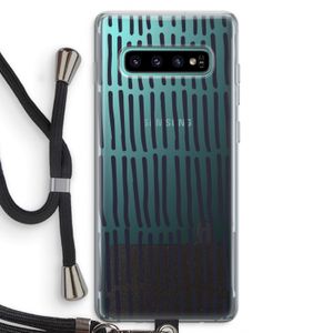Moroccan stripes: Samsung Galaxy S10 Plus Transparant Hoesje met koord