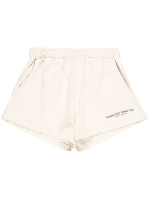 Sporty & Rich short en coton à logo imprimé - Tons neutres