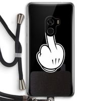 Middle finger black: Xiaomi Mi Mix 2 Transparant Hoesje met koord