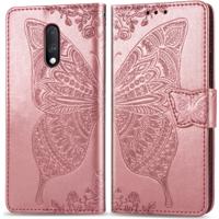Butterfly Love bloemen reliëf horizontale Flip lederen case voor een plus 7 met houder & kaartsleuven & portemonnee & Lanyard (Rose goud)