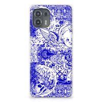 Silicone Back Case Motorola Edge 20 Lite Angel Skull Blauw - thumbnail