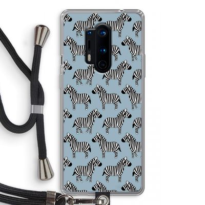 Zebra: OnePlus 8 Pro Transparant Hoesje met koord