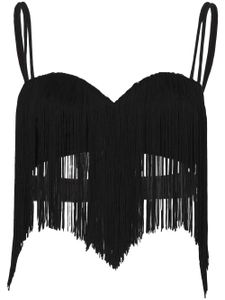 Proenza Schouler brassière à détail de franges - Noir