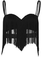 Proenza Schouler brassière à détail de franges - Noir - thumbnail