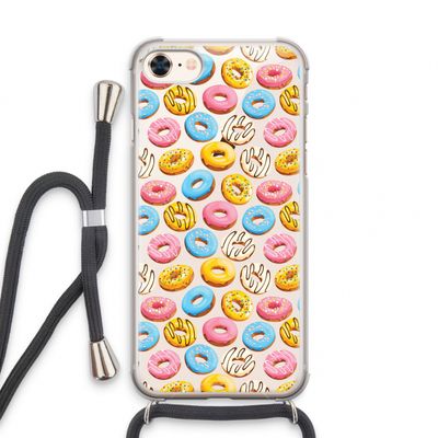 Pink donuts: iPhone 7 Transparant Hoesje met koord